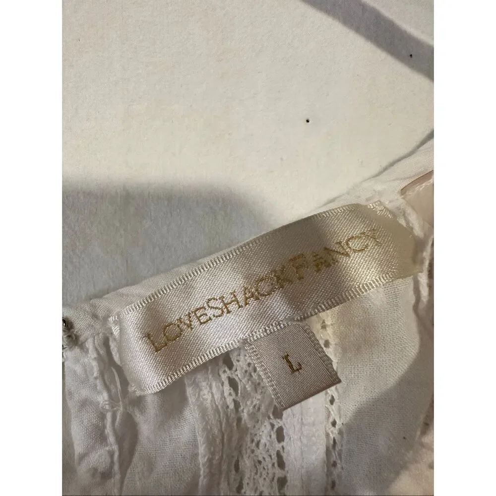LoveShackFancy Natasha Heritage Mini White Dress, size Large - Picture 4 of 8